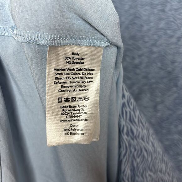 Eddie Bauer Blue Sleeveless Collared Button Front Dress Size Large - Picture 9 of 11